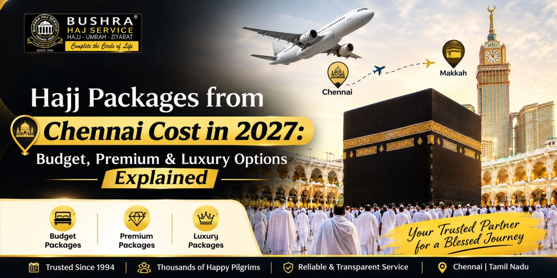 Hajj Packages from Chennai Cost in 2027 Budget, Premium